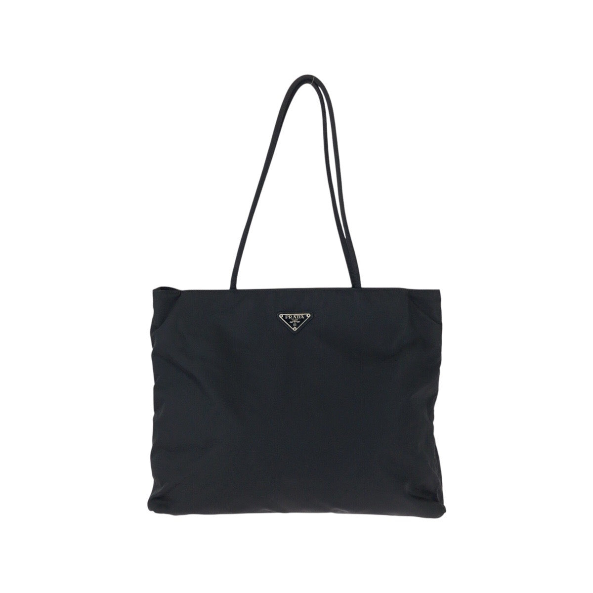 25525
PRADA プラダ テスート 三角ロゴプレート ブラック 黒 シルバー金具 ナイロン トートバッグ ショルダーバッグ レディース AB28