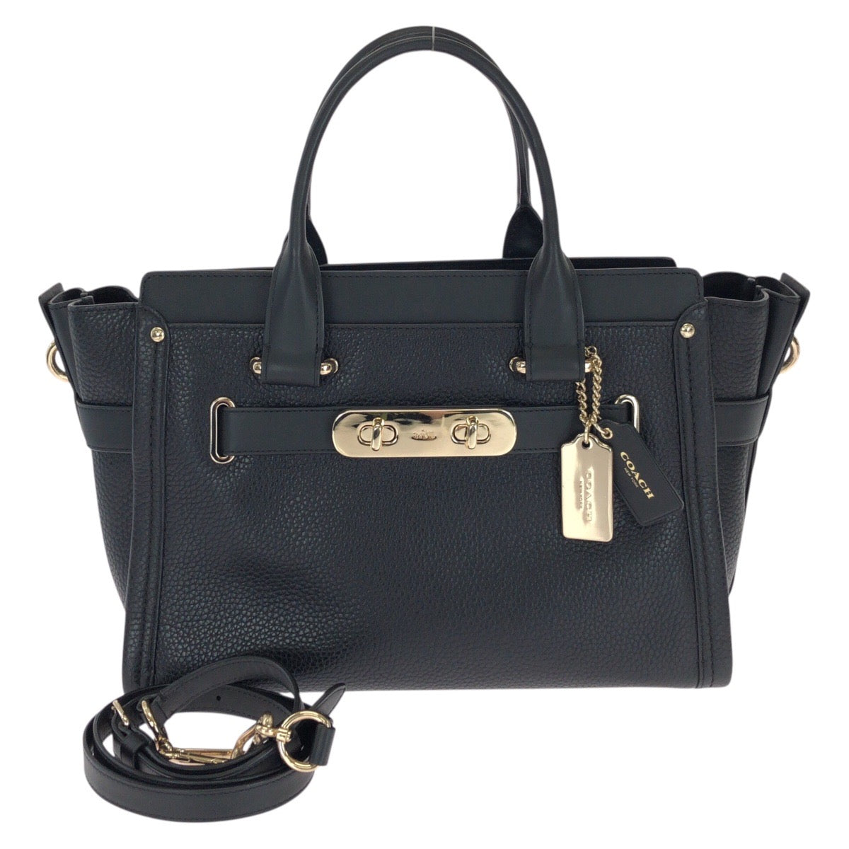 25530
COACH コーチ スワッガー 32 ２way ブラック 黒 ゴールド金具 レザー 34408 ハンドバッグ ショルダーバッグ レディース A21