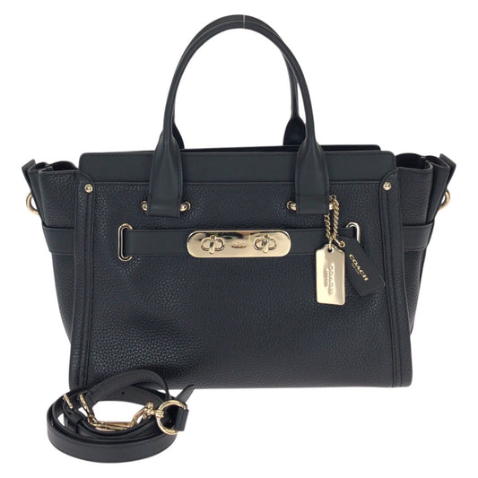 25530
COACH コーチ スワッガー 32 ２way ブラック 黒 ゴールド金具 レザー 34408 ハンドバッグ ショルダーバッグ レディース A21