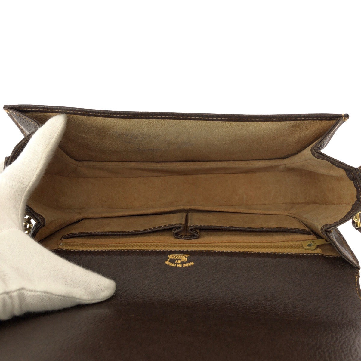 25531
GUCCI グッチ ヴィンテージ オールドグッチ ホースビット ベージュ ブラウン ゴールド金具 GGスプリームキャンバス ショルダーバッグ ポシェット レディース B21