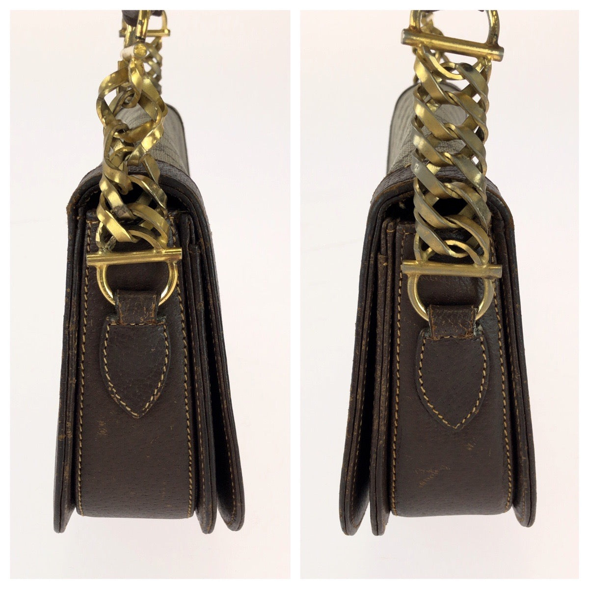 25531
GUCCI グッチ ヴィンテージ オールドグッチ ホースビット ベージュ ブラウン ゴールド金具 GGスプリームキャンバス ショルダーバッグ ポシェット レディース B21