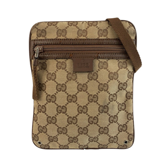 25532
GUCCI グッチ ブラウン ベージュ GGキャンバス / レザー 90479 ショルダーバッグ ポシェット レディース B14