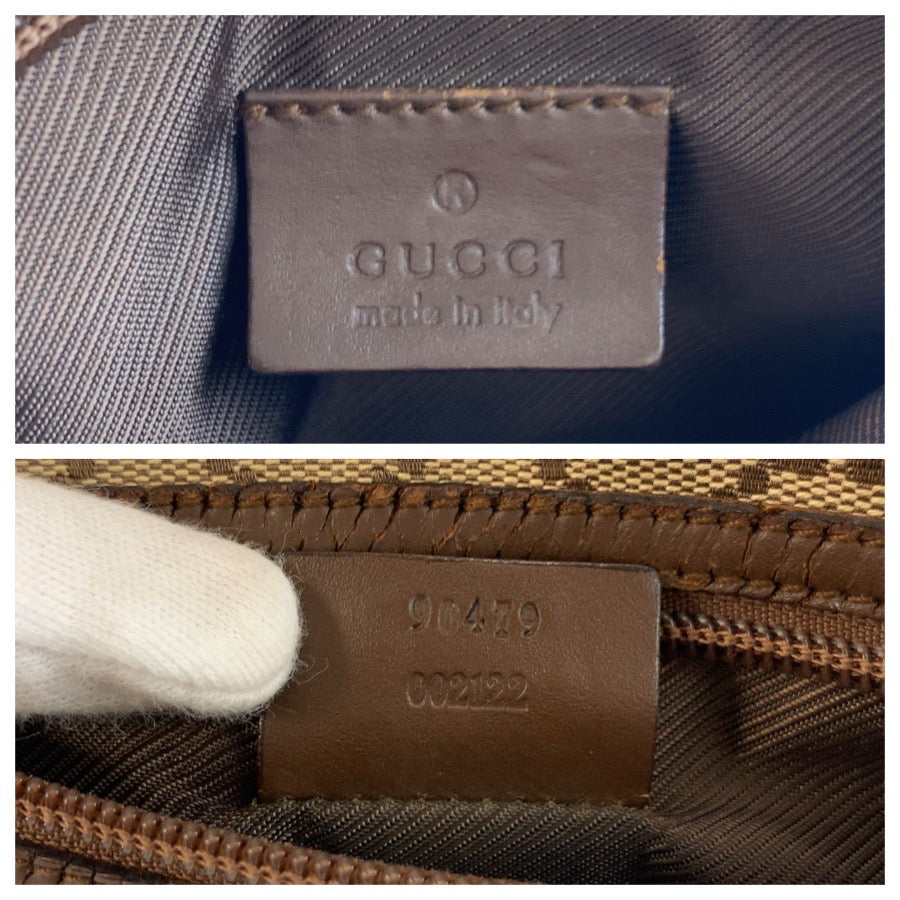 25532
GUCCI グッチ ブラウン ベージュ GGキャンバス / レザー 90479 ショルダーバッグ ポシェット レディース B14