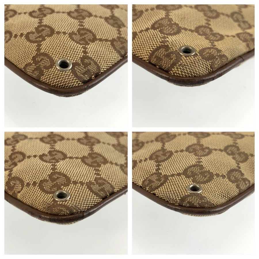 25532
GUCCI グッチ ブラウン ベージュ GGキャンバス / レザー 90479 ショルダーバッグ ポシェット レディース B14
