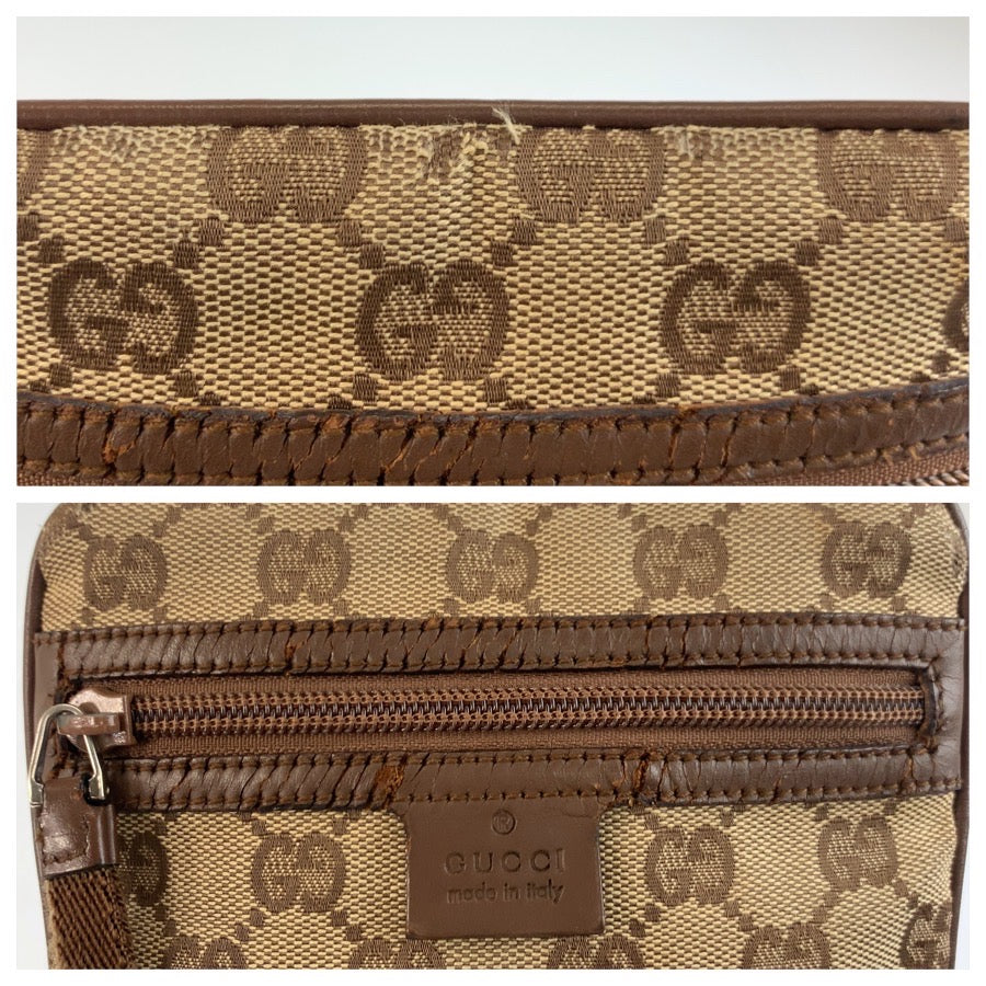 25532
GUCCI グッチ ブラウン ベージュ GGキャンバス / レザー 90479 ショルダーバッグ ポシェット レディース B14
