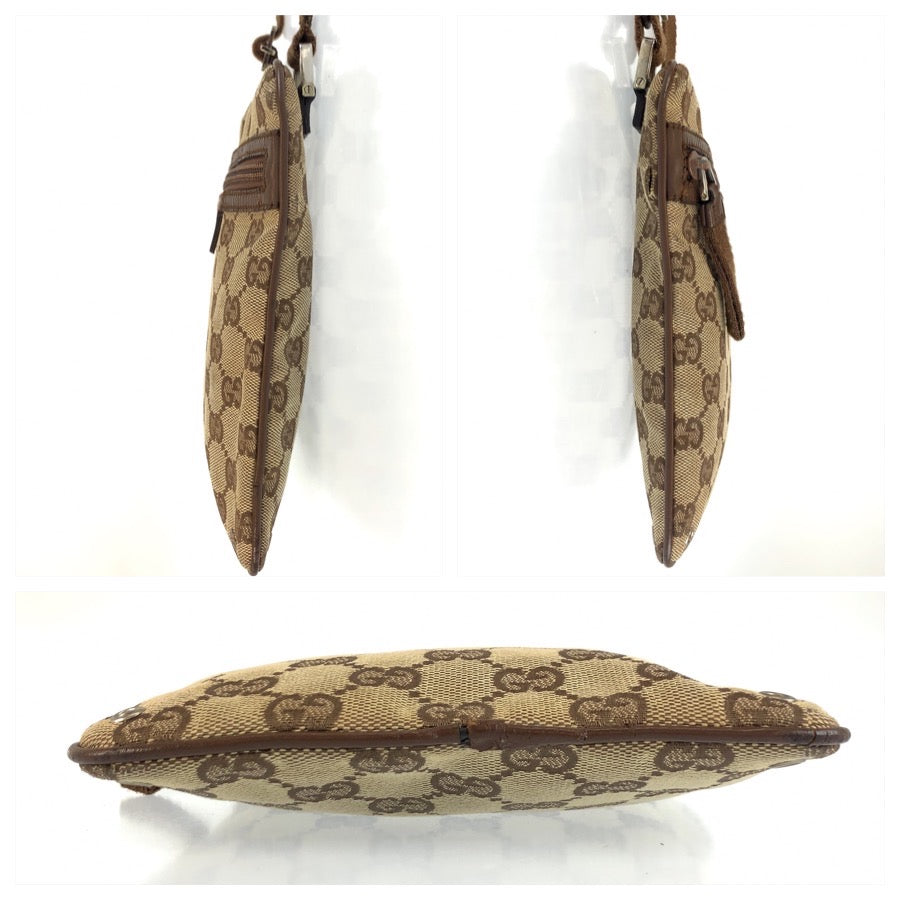 25532
GUCCI グッチ ブラウン ベージュ GGキャンバス / レザー 90479 ショルダーバッグ ポシェット レディース B14