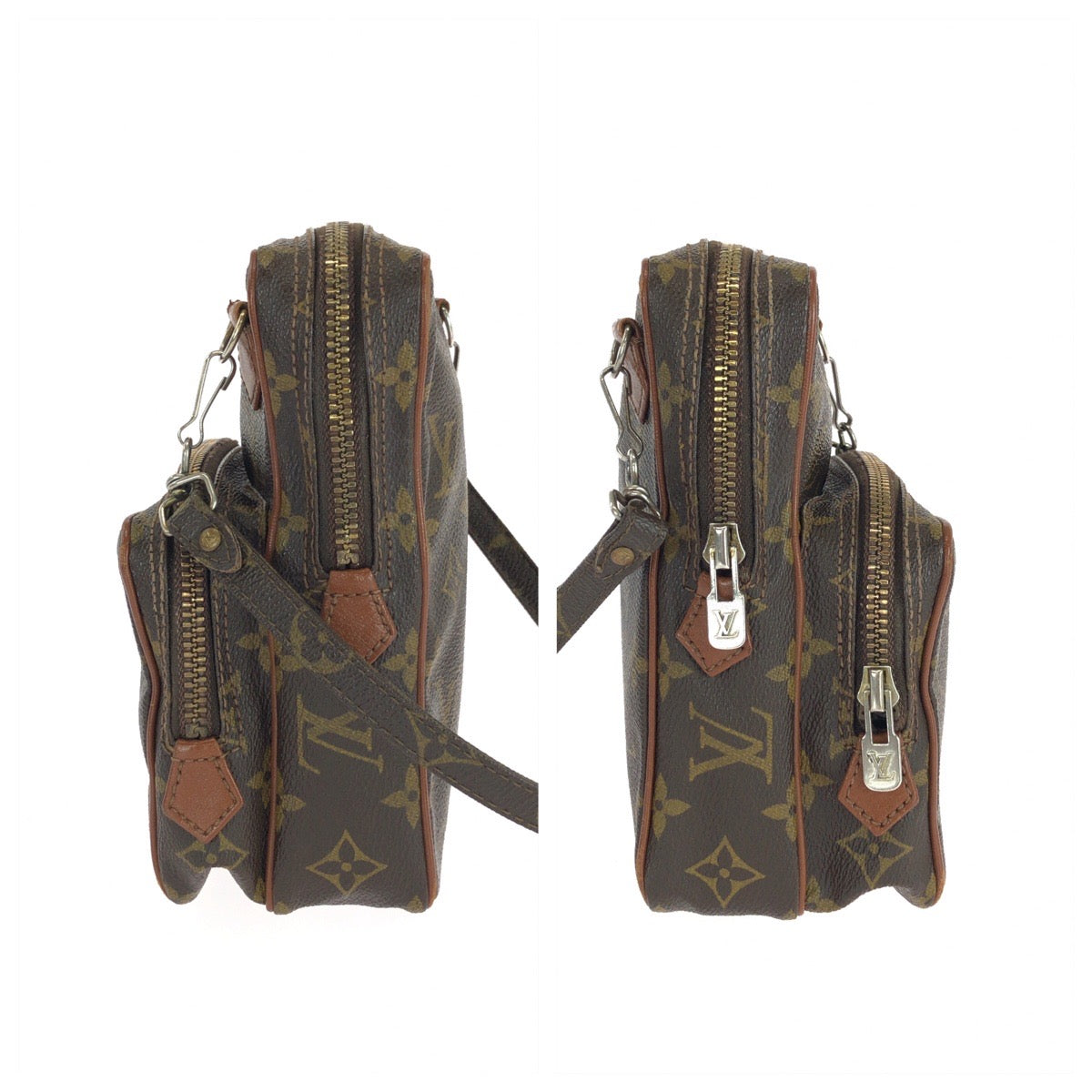 25533
LOUIS VUITTON ルイヴィトン モノグラム ミニ アマゾン ブラウン シルバー金具 PVC M45238 ショルダーバッグ ポシェット レディース AB28