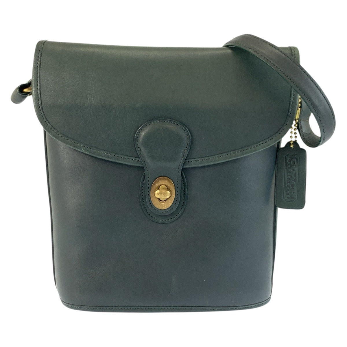 25537
COACH コーチ ヴィンテージ オールドコーチ グリーン ゴールド金具 レザー 202-13 ショルダーバッグ ポシェット レディース AB28