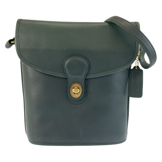 25537
COACH コーチ ヴィンテージ オールドコーチ グリーン ゴールド金具 レザー 202-13 ショルダーバッグ ポシェット レディース AB28