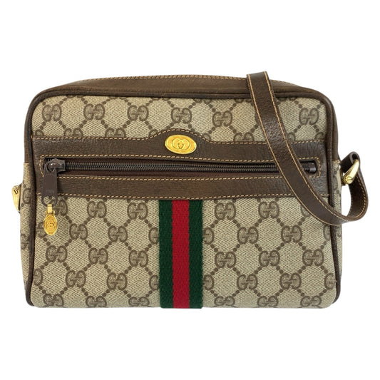 25538
GUCCI グッチ ヴィンテージ シェリーライン ブラウン ベージュ ゴールド金具 GGスプリームキャンバス 010 378 ショルダーバッグ ポシェット レディース ABP37