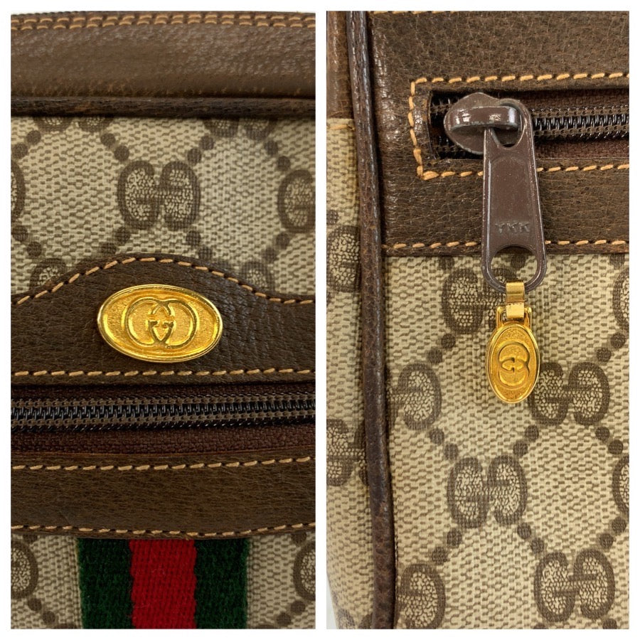 25538
GUCCI グッチ ヴィンテージ シェリーライン ブラウン ベージュ ゴールド金具 GGスプリームキャンバス 010 378 ショルダーバッグ ポシェット レディース ABP37
