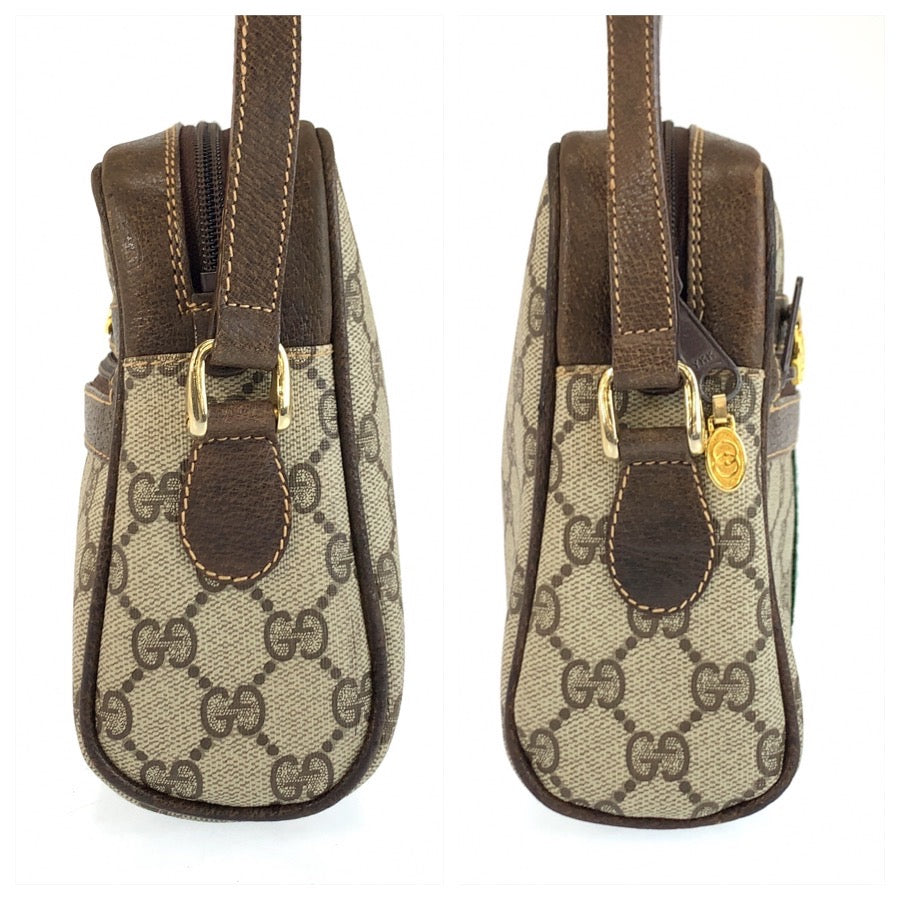 25538
GUCCI グッチ ヴィンテージ シェリーライン ブラウン ベージュ ゴールド金具 GGスプリームキャンバス 010 378 ショルダーバッグ ポシェット レディース ABP37