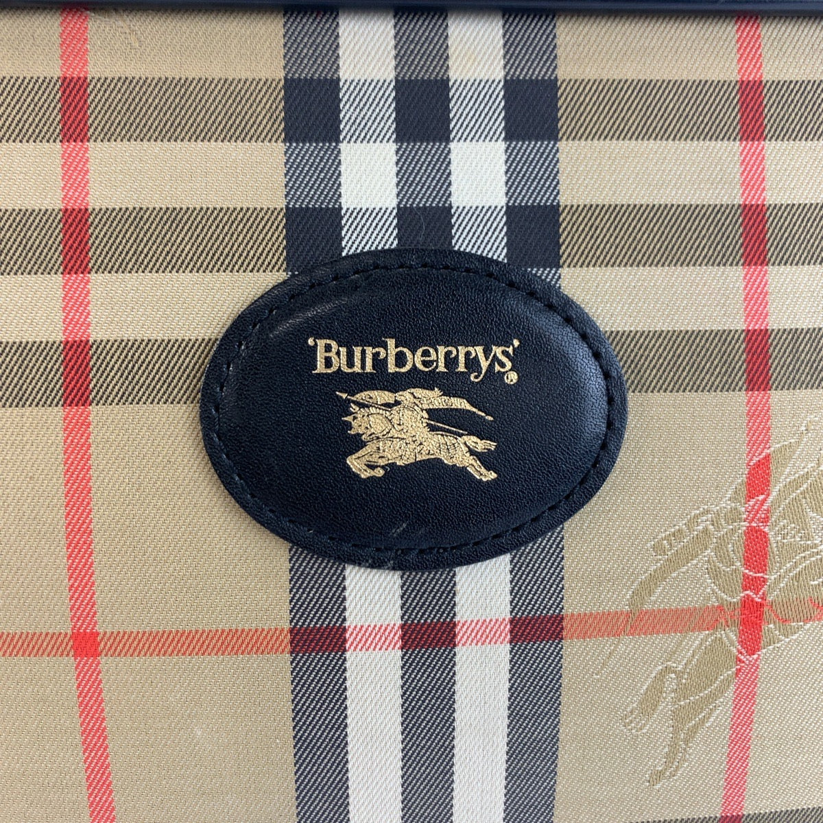 25539
Burberrys バーバリーズ ヴィンテージ シャドーホース チェック柄 ベージュ ブラック ゴールド金具 キャンバス / レザー ショルダーバッグ レディース ABP35