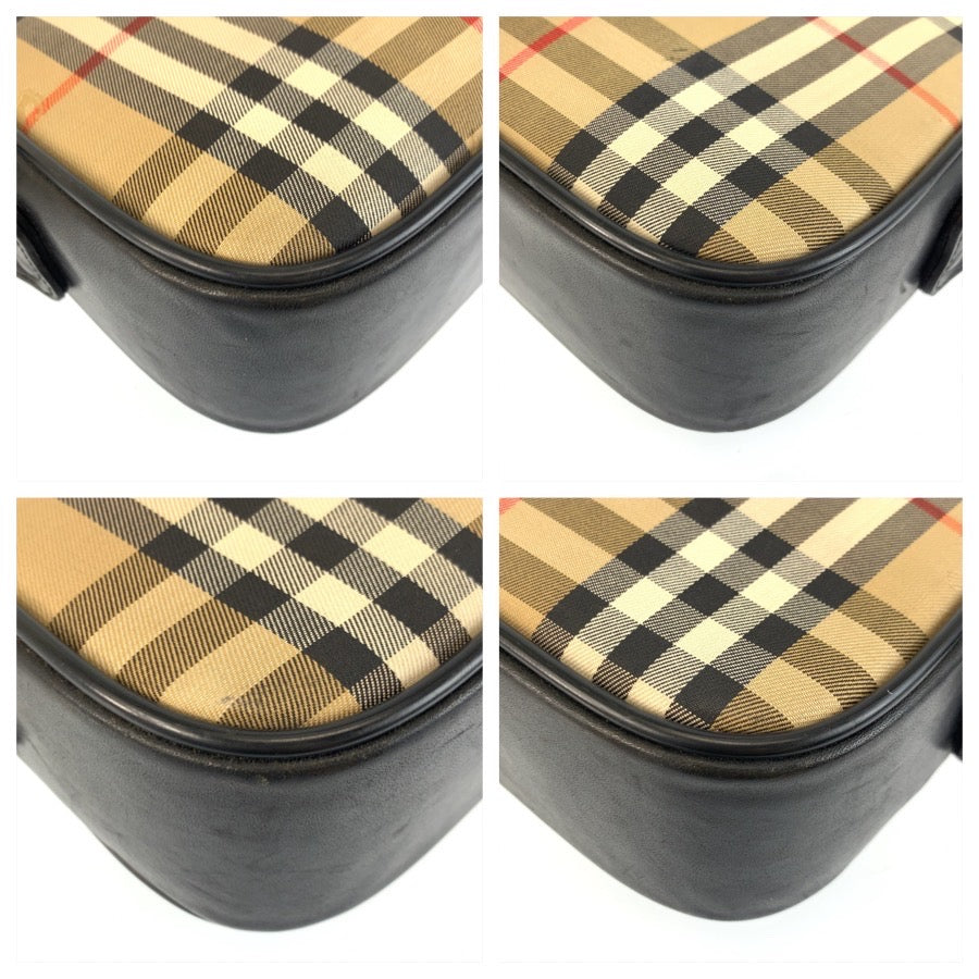 25539
Burberrys バーバリーズ ヴィンテージ シャドーホース チェック柄 ベージュ ブラック ゴールド金具 キャンバス / レザー ショルダーバッグ レディース ABP35