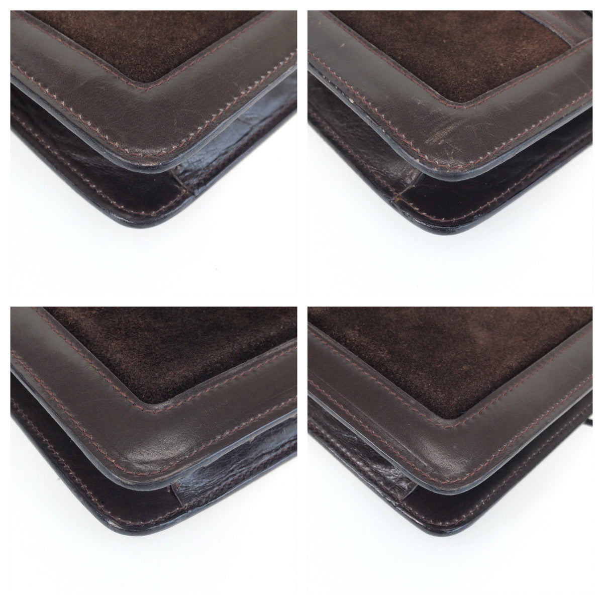 25547
GUCCI グッチ ヴィンテージ シェリーライン ブラウン ゴールド金具 スウェード / レザー ショルダーバッグ レディース ABP35