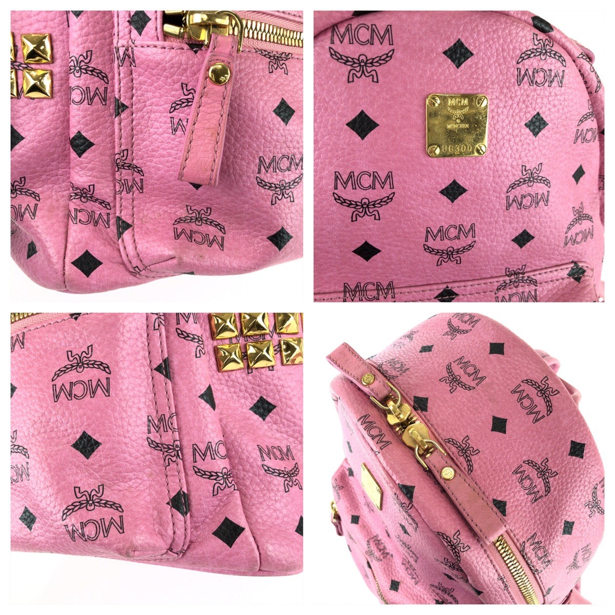 25549
MCM エム シー エム ヴィセトス Stark ピンク ゴールド金具 レザー MMK3AVE37PK001 リュックサック バックパック レディース ABP37