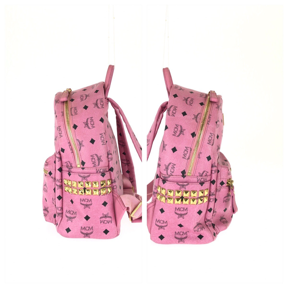 25549
MCM エム シー エム ヴィセトス Stark ピンク ゴールド金具 レザー MMK3AVE37PK001 リュックサック バックパック レディース ABP37