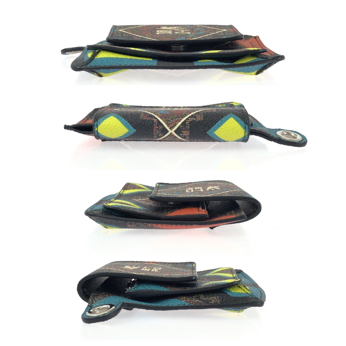 25554
ETRO エトロ ペイズリー ペガサス マルチカラー シルバー金具 PVC / レザー コインケース ネックウォレット ミニポシェット メンズ A21