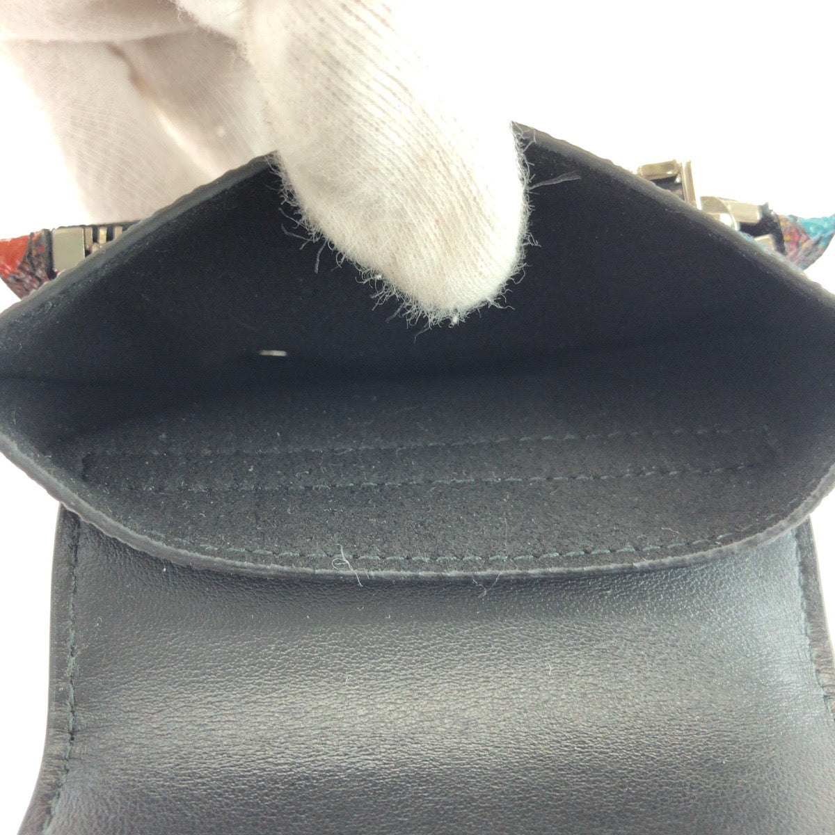 25554
ETRO エトロ ペイズリー ペガサス マルチカラー シルバー金具 PVC / レザー コインケース ネックウォレット ミニポシェット メンズ A21