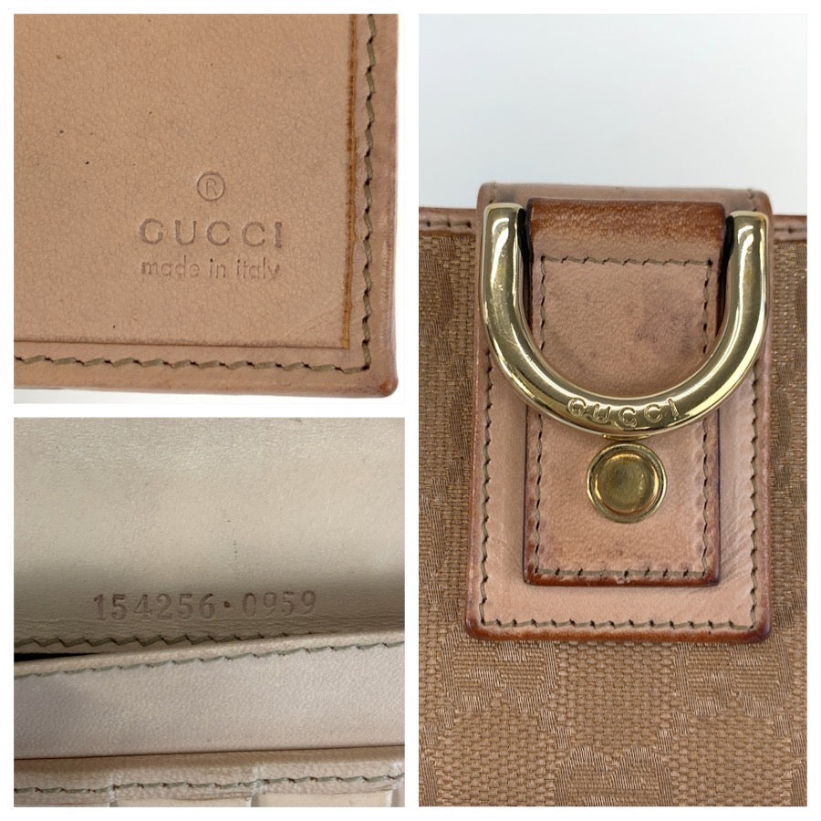 25555
GUCCI グッチ アビー ピンク ベージュ ゴールド金具 GGキャンバス / レザー 154256 長財布 ロングウォレット レディース AB14