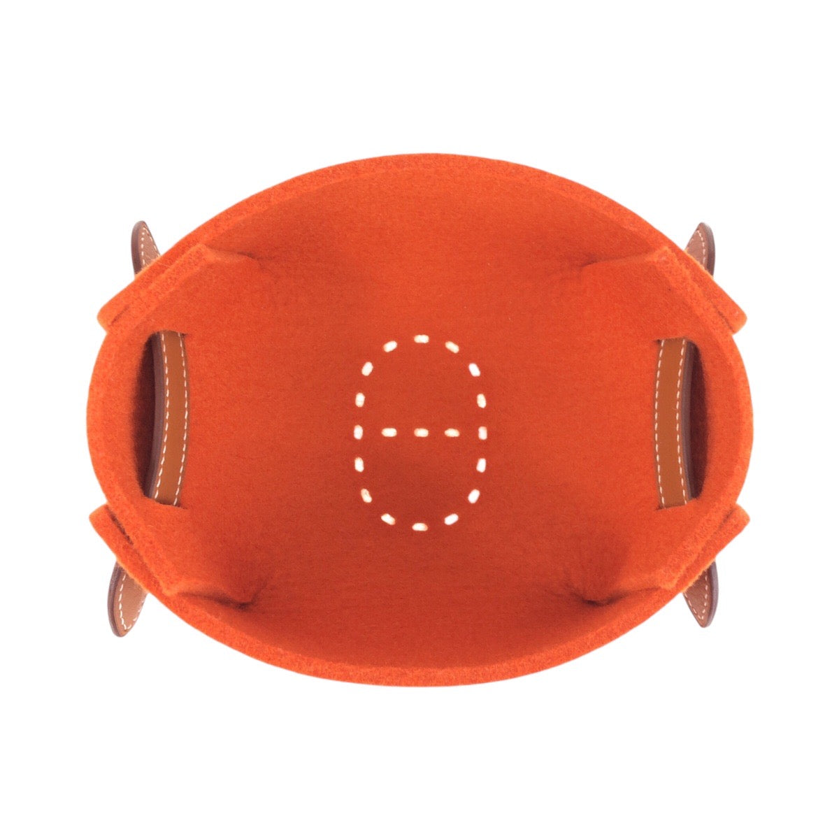 25556
HERMES エルメス ヴィド ポッシュ パスパス MM オレンジ ブラウン フェルト / レザー トレー 小物入れ アクセサリー入れ X刻印 レディース A21