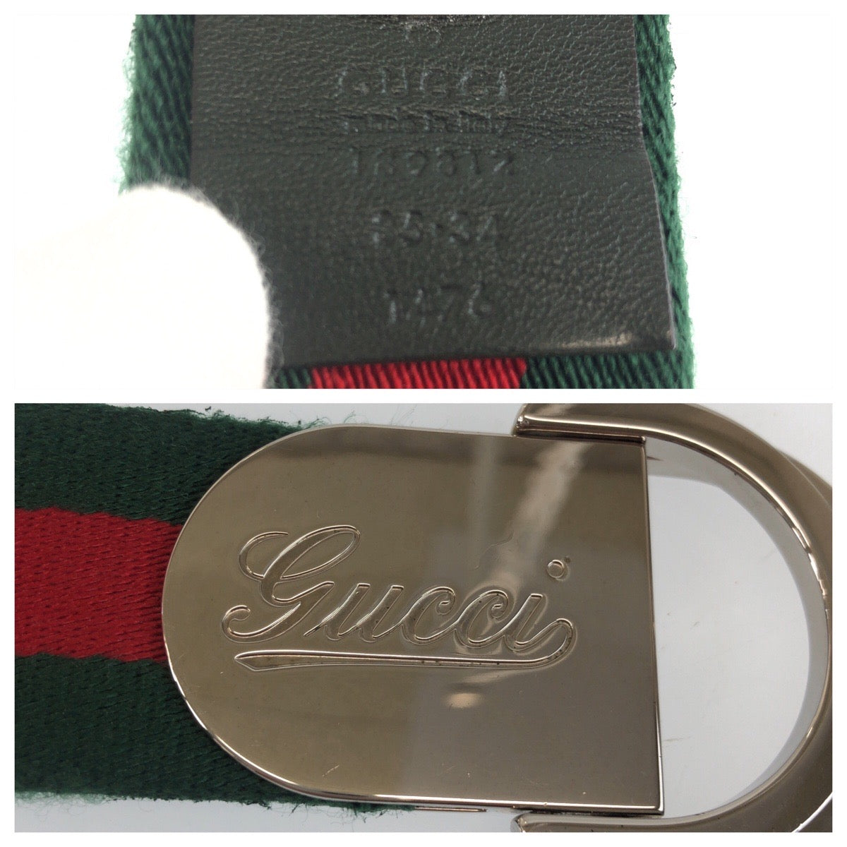 25559
GUCCI グッチ シェリーライン 85cm/34inc グリーン レッド シルバー金具 コットン 189812 ベルト メンズ ABP30