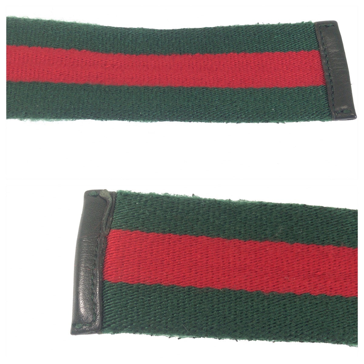 25559
GUCCI グッチ シェリーライン 85cm/34inc グリーン レッド シルバー金具 コットン 189812 ベルト メンズ ABP30