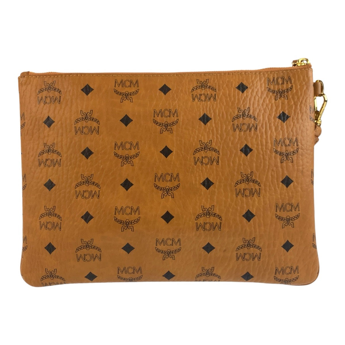 25560
MCM エム シー エム ヴィセトス ブラウン ゴールド金具 レザー クラッチバッグ セカンドバッグ メンズ A30