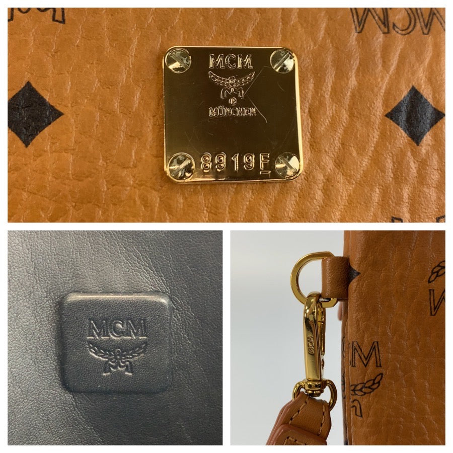 25560
MCM エム シー エム ヴィセトス ブラウン ゴールド金具 レザー クラッチバッグ セカンドバッグ メンズ A30