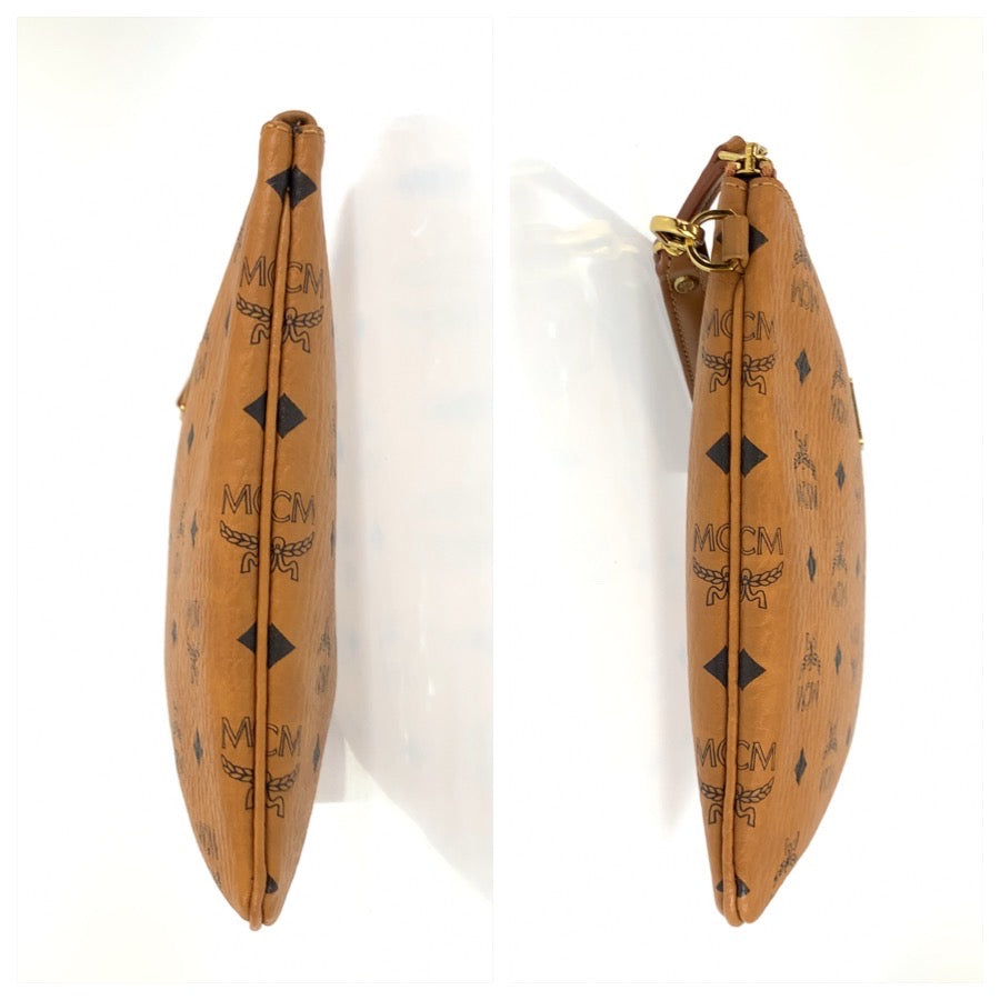 25560
MCM エム シー エム ヴィセトス ブラウン ゴールド金具 レザー クラッチバッグ セカンドバッグ メンズ A30