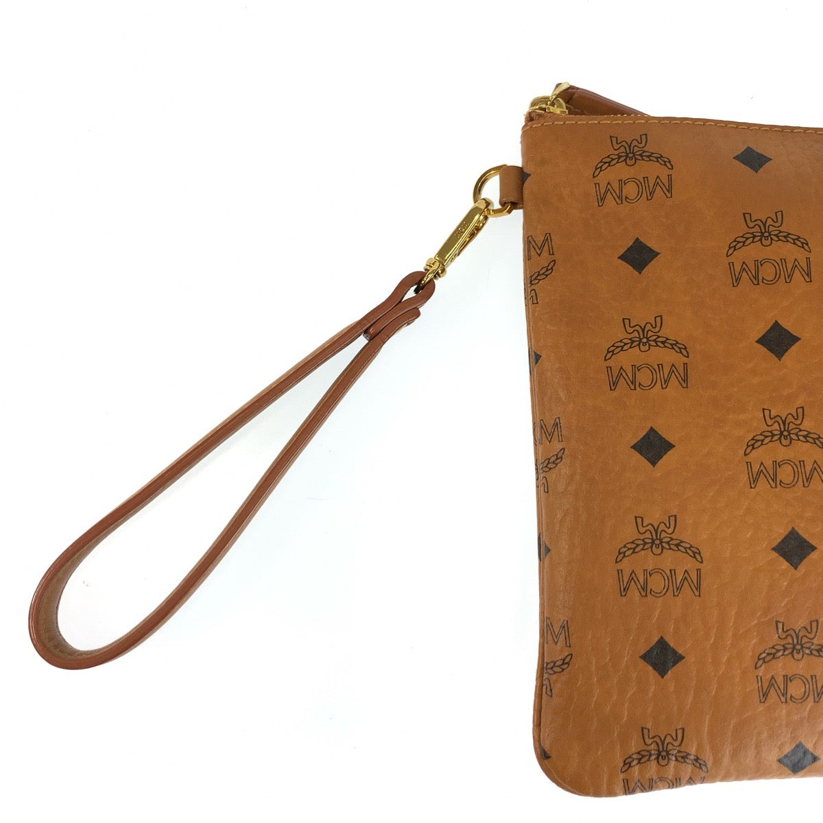 25560
MCM エム シー エム ヴィセトス ブラウン ゴールド金具 レザー クラッチバッグ セカンドバッグ メンズ A30