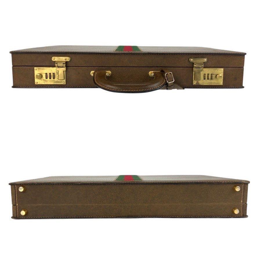 25563
GUCCI グッチ ヴィンテージ シェリーライン ブラウン レザー 20 ブリーフケース アタッシュケース メンズ ABP58