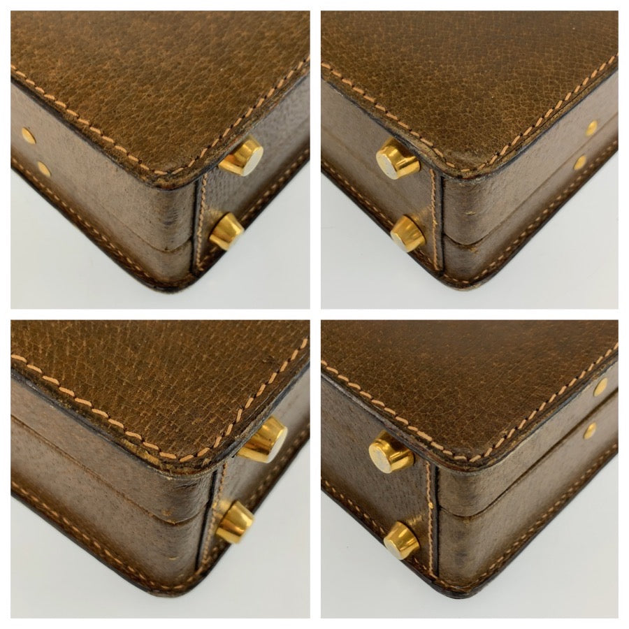 25563
GUCCI グッチ ヴィンテージ シェリーライン ブラウン レザー 20 ブリーフケース アタッシュケース メンズ ABP58