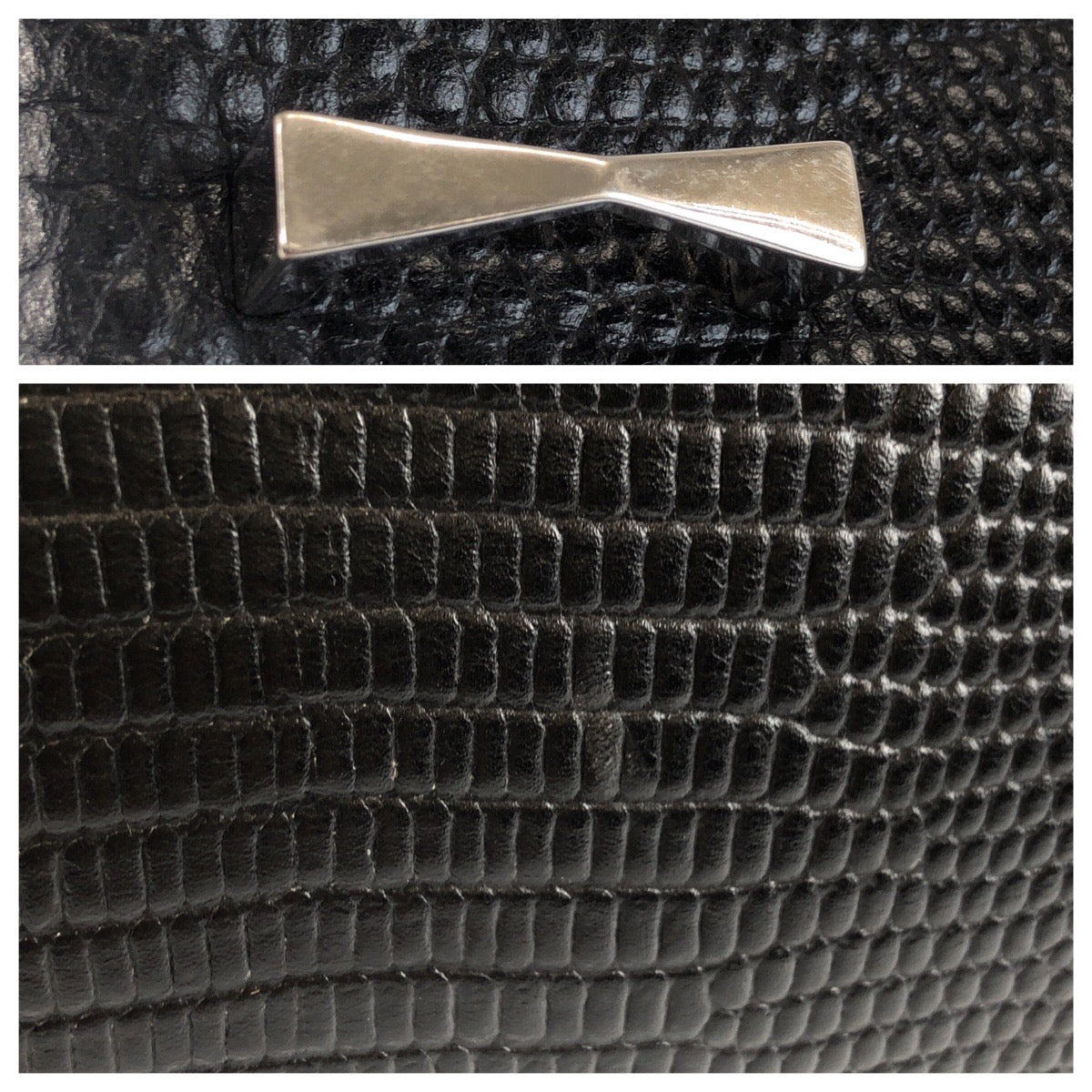25564
Alexander McQueen アレキサンダーマックイーン 型押し ブラック 黒 シルバー金具 レザー クラッチバッグ セカンドバッグ メンズ ABP22