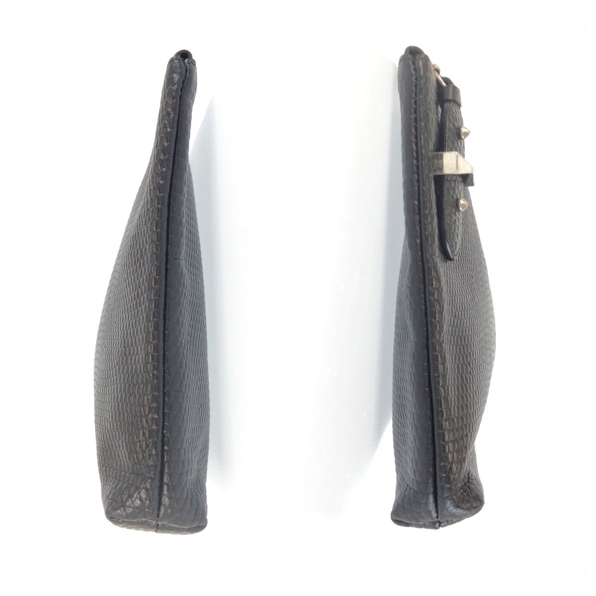 25564
Alexander McQueen アレキサンダーマックイーン 型押し ブラック 黒 シルバー金具 レザー クラッチバッグ セカンドバッグ メンズ ABP22