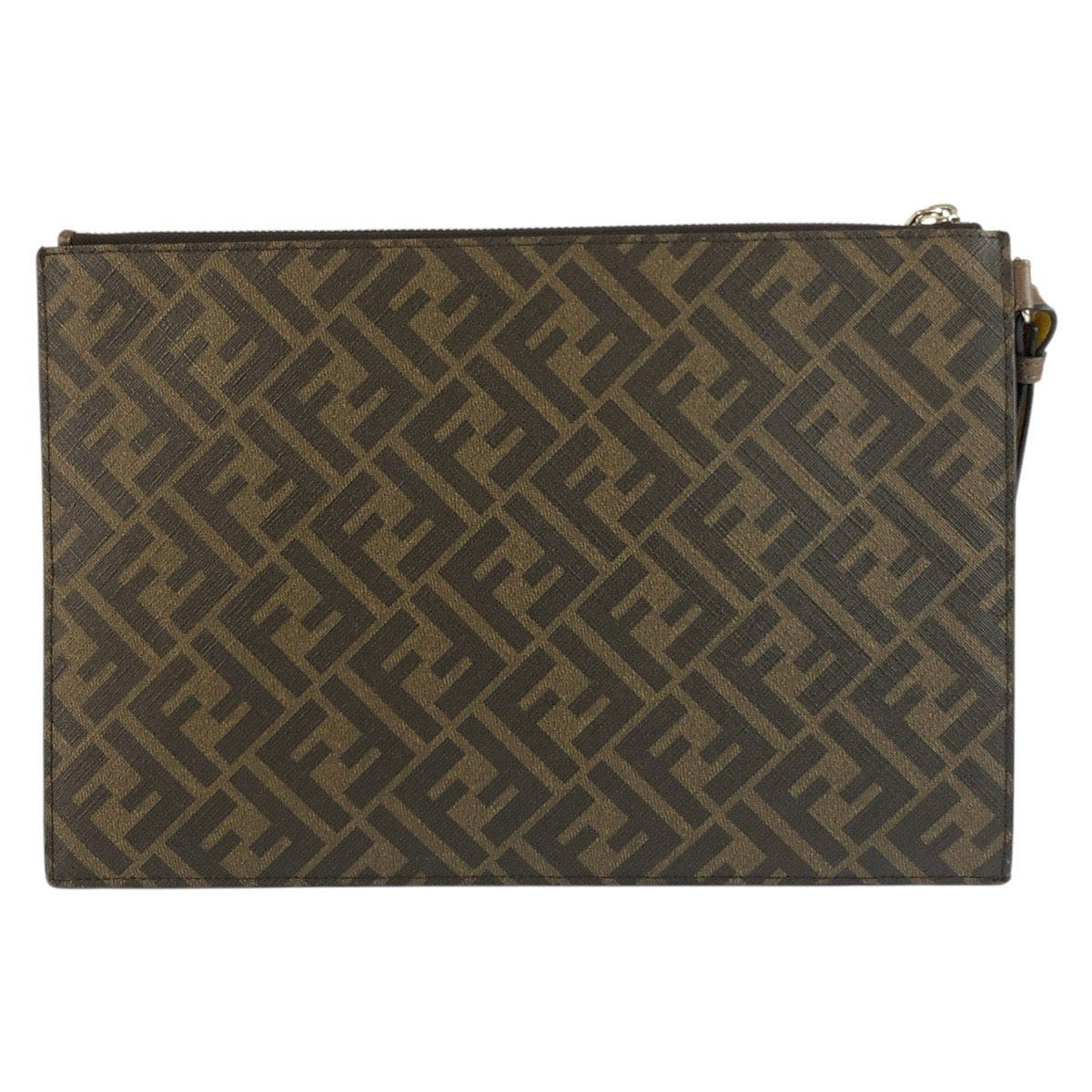 25568
FENDI フェンディ ズッカ フラットスリムクラッチ ブラウン イエロー PVC 7N0126 クラッチバッグ セカンドバッグ メンズ A49