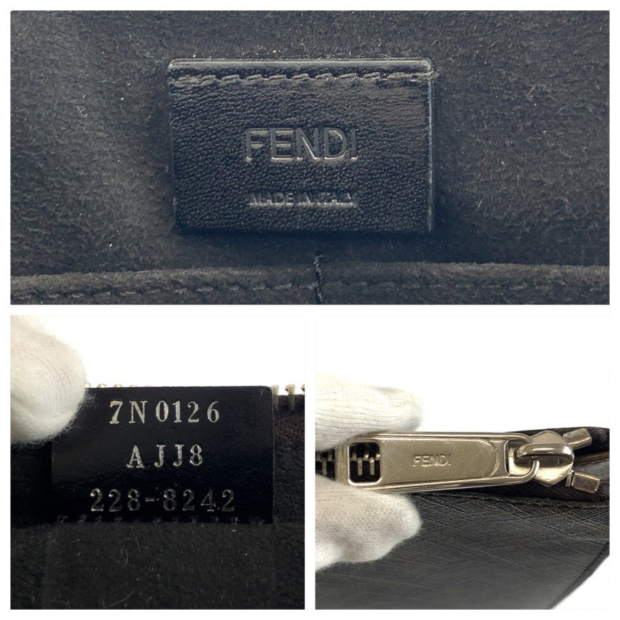 25568
FENDI フェンディ ズッカ フラットスリムクラッチ ブラウン イエロー PVC 7N0126 クラッチバッグ セカンドバッグ メンズ A49