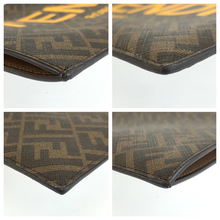 25568
FENDI フェンディ ズッカ フラットスリムクラッチ ブラウン イエロー PVC 7N0126 クラッチバッグ セカンドバッグ メンズ A49