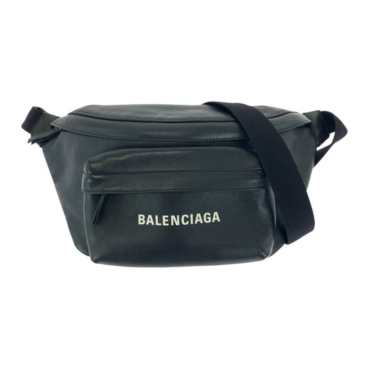 25575
BALENCIAGA バレンシアガ エブリデイ ロゴプリント ブラック 黒 シルバー金具 レザー 552376 ボディバッグ バムバッグ ウエストバッグ 男女兼用 メンズ ABP75