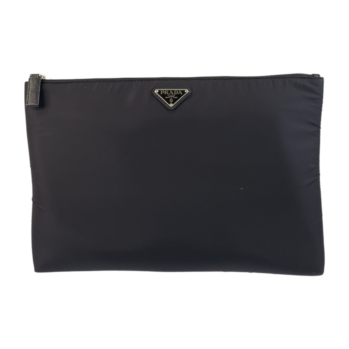 25576
PRADA プラダ テスート 三角ロゴプレート ブラック 黒 シルバー金具 ナイロン クラッチバッグ セカンドバッグ メンズ SA60