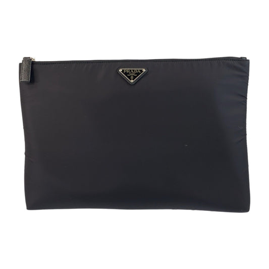25576
PRADA プラダ テスート 三角ロゴプレート ブラック 黒 シルバー金具 ナイロン クラッチバッグ セカンドバッグ メンズ SA60