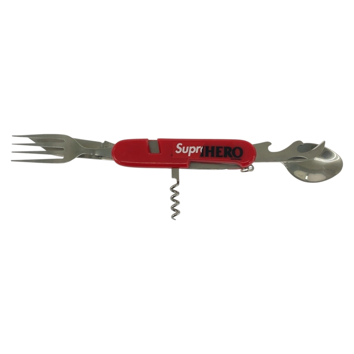 25581
Supreme シュプリーム Hobo Tool アンタイヒーロー レッド ホワイト シルバー プラスチック マルチツール ナイフ フォーク スプーン 栓抜き メンズ N21