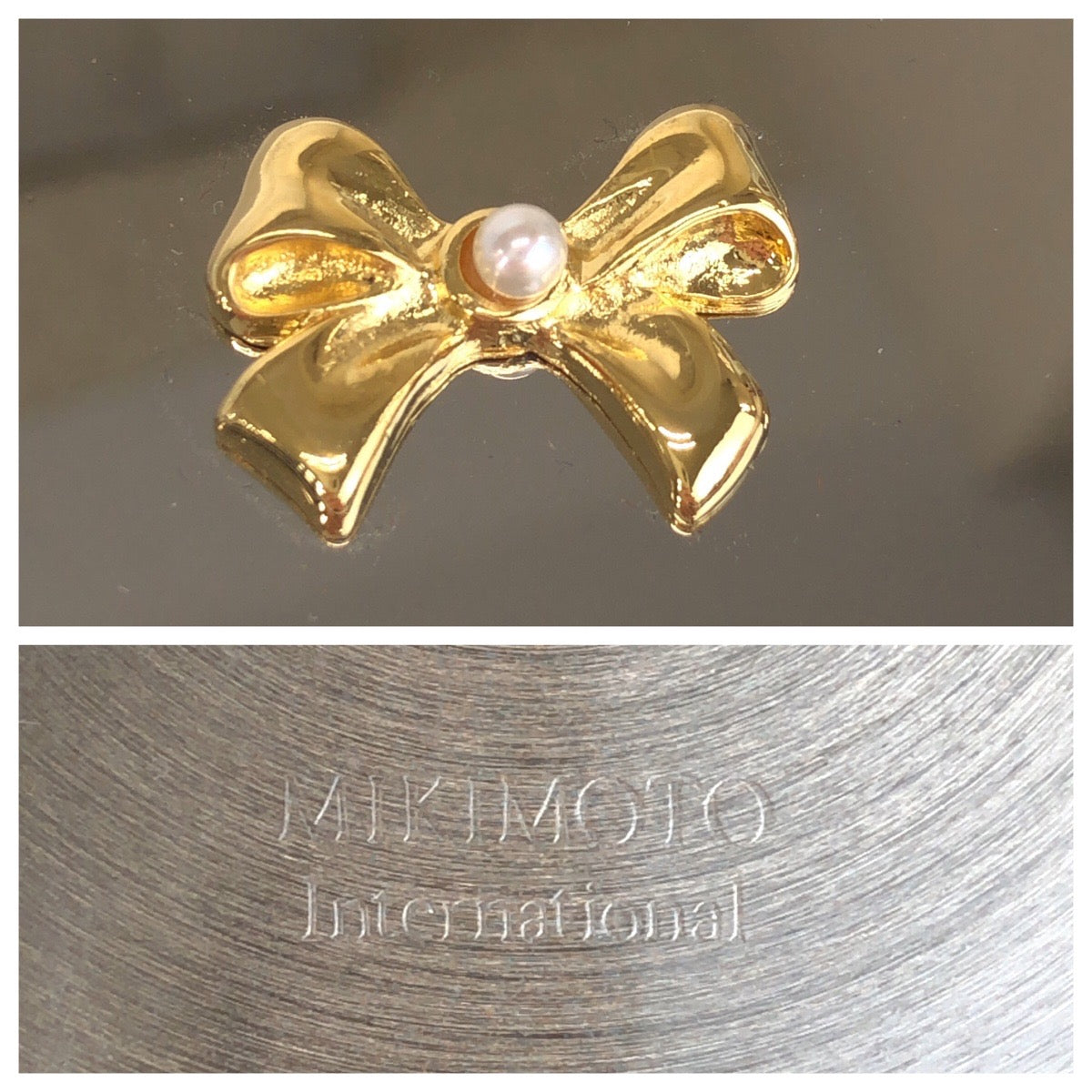 25591
MIKIMOTO ミキモト パール シルバー ゴールド メタル / 真珠 手鏡 ミラー レディース S1