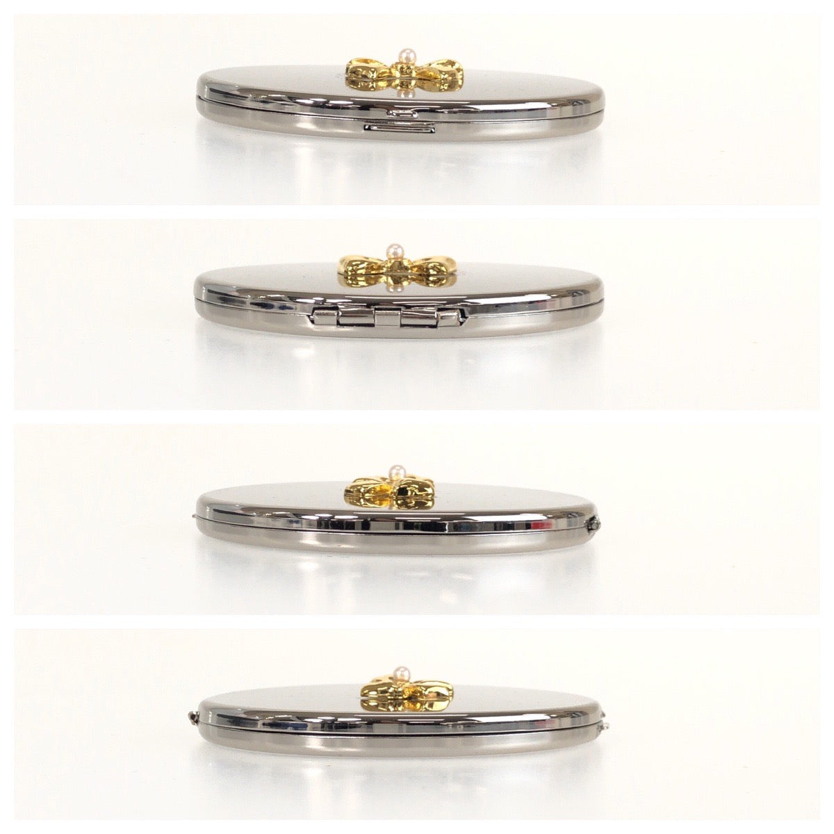 25591
MIKIMOTO ミキモト パール シルバー ゴールド メタル / 真珠 手鏡 ミラー レディース S1