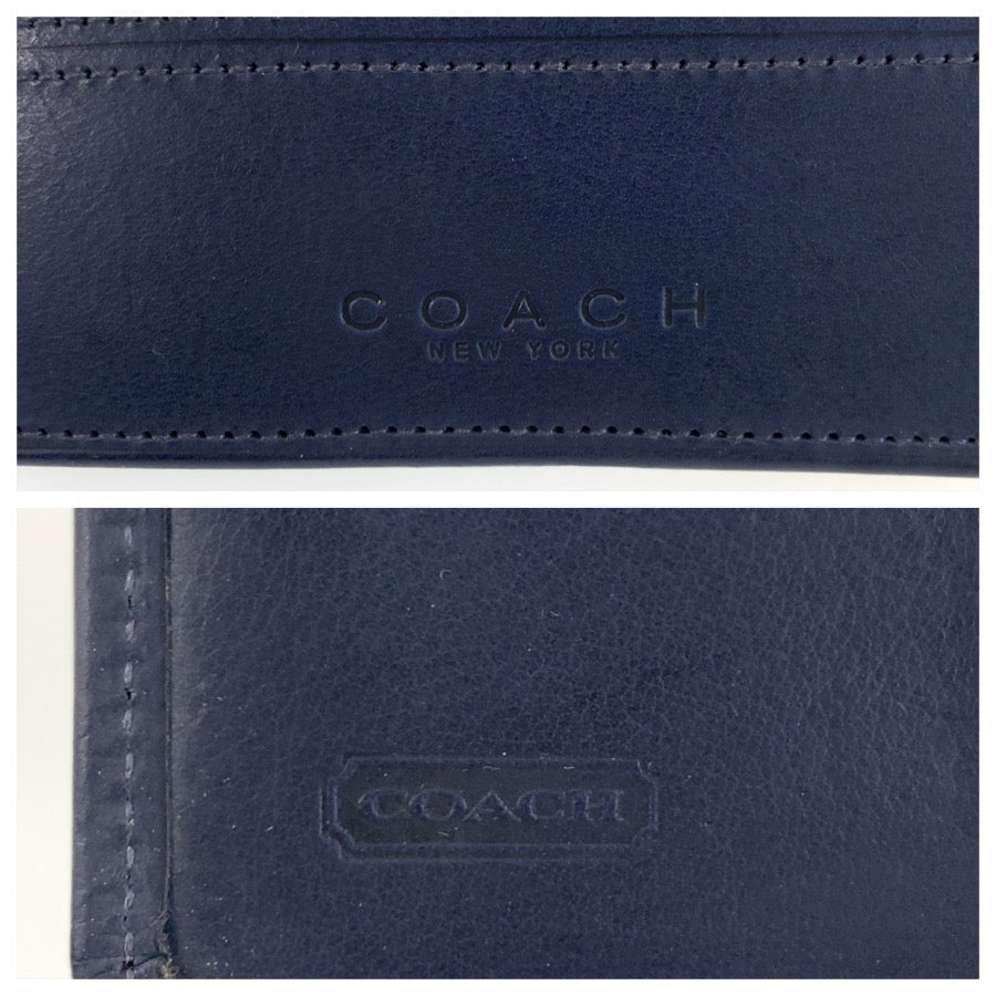 25592
COACH コーチ ヴィンテージ オールドコーチ ネイビ レザー 折り財布 コンパクトウォレット レディース ABP6