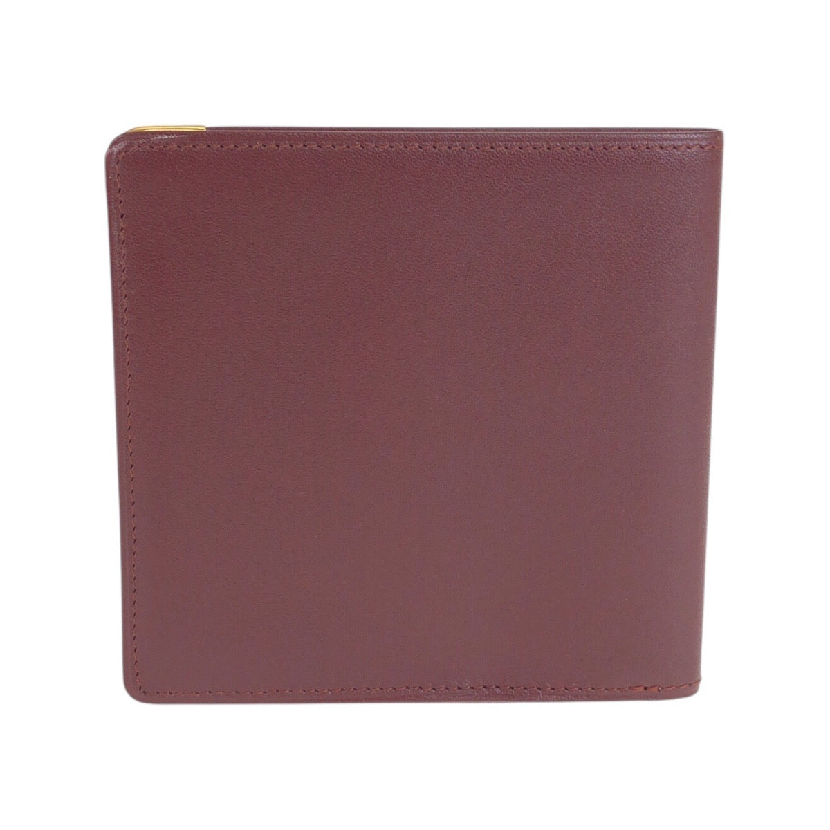 25596
CARTIER カルティエ マストライン ワインレッド ゴールド金具 レザー 札入れ コンパクトウォレット メンズ A10