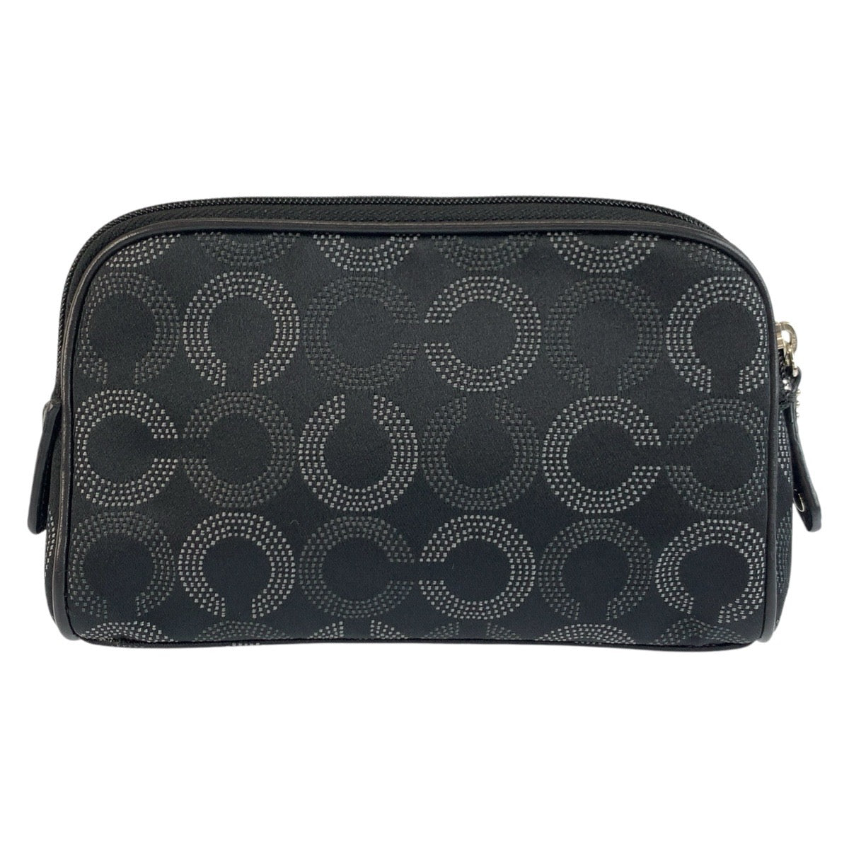 25598
COACH コーチ オプアート ブラック 黒 シルバー金具 ナイロン ポーチ メイクポーチ レディース A1