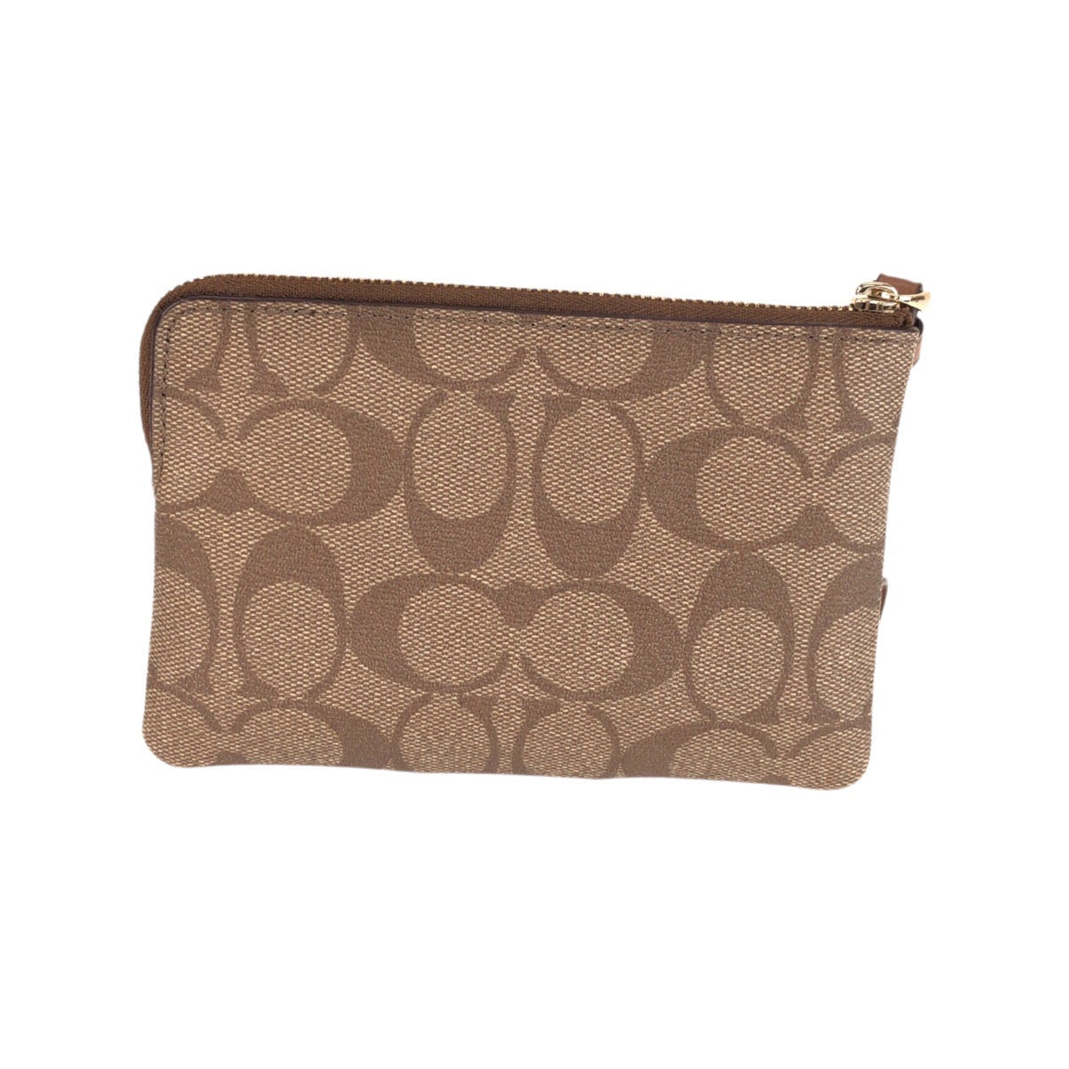 25600
COACH コーチ シグネチャー ブラウン ゴールド金具 PVC F58035 リストレットポーチ コインケース レディース A1