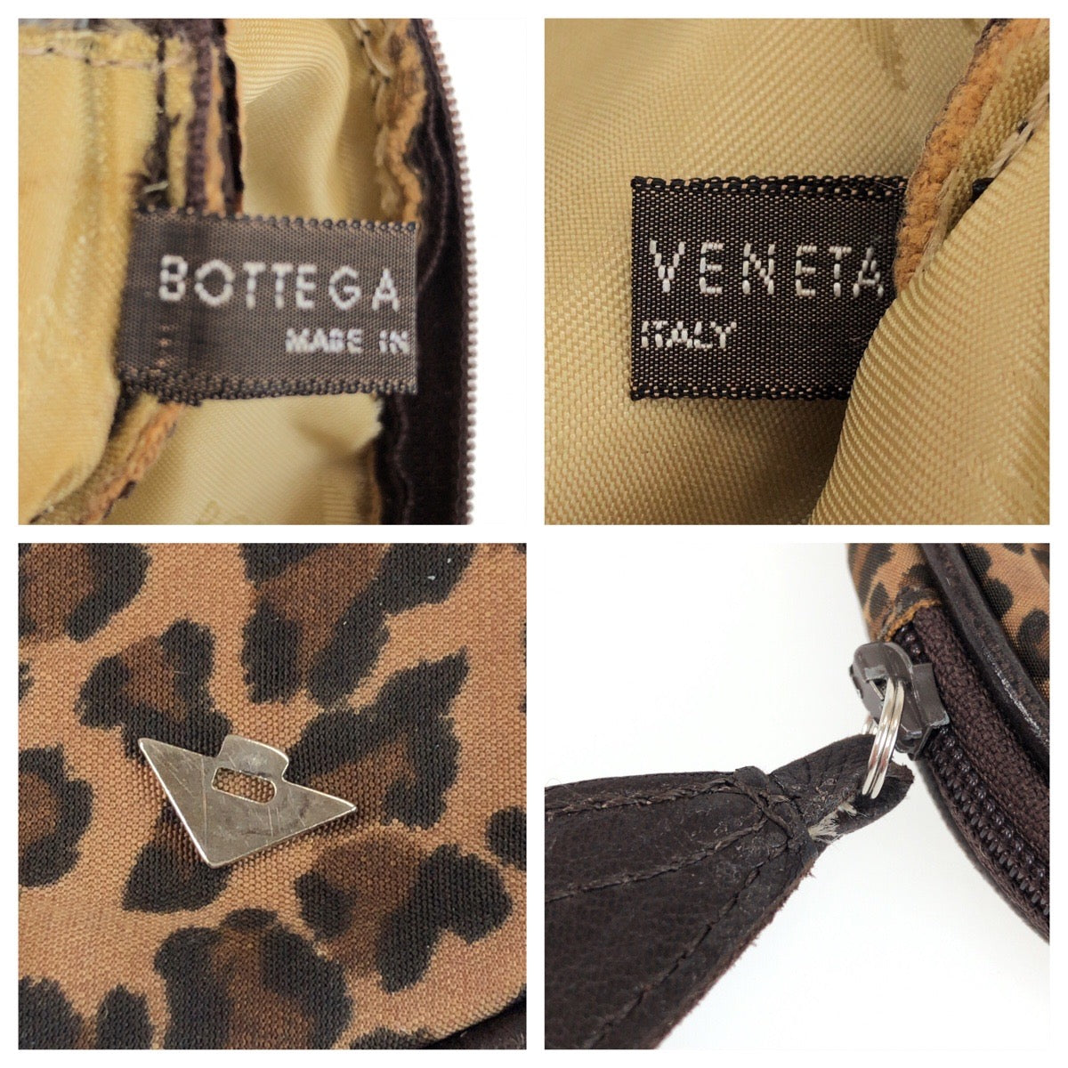25603
BOTTEGAVENETA ボッテガヴェネタ レオパード柄 ブラウン ナイロン ポーチ 小銭入れ 小物入れ レディース AB1