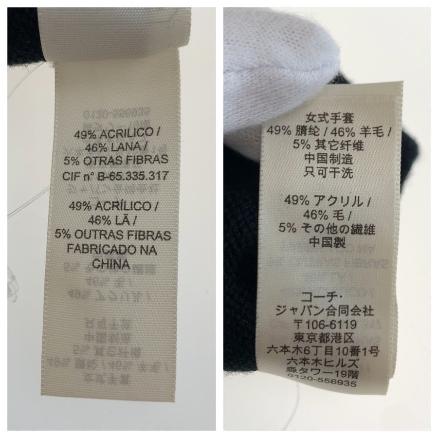 25608
COACH コーチ シグネチャー ブラック 黒 シルバー アクリル / ウール 手袋 グローブ レディース SA1